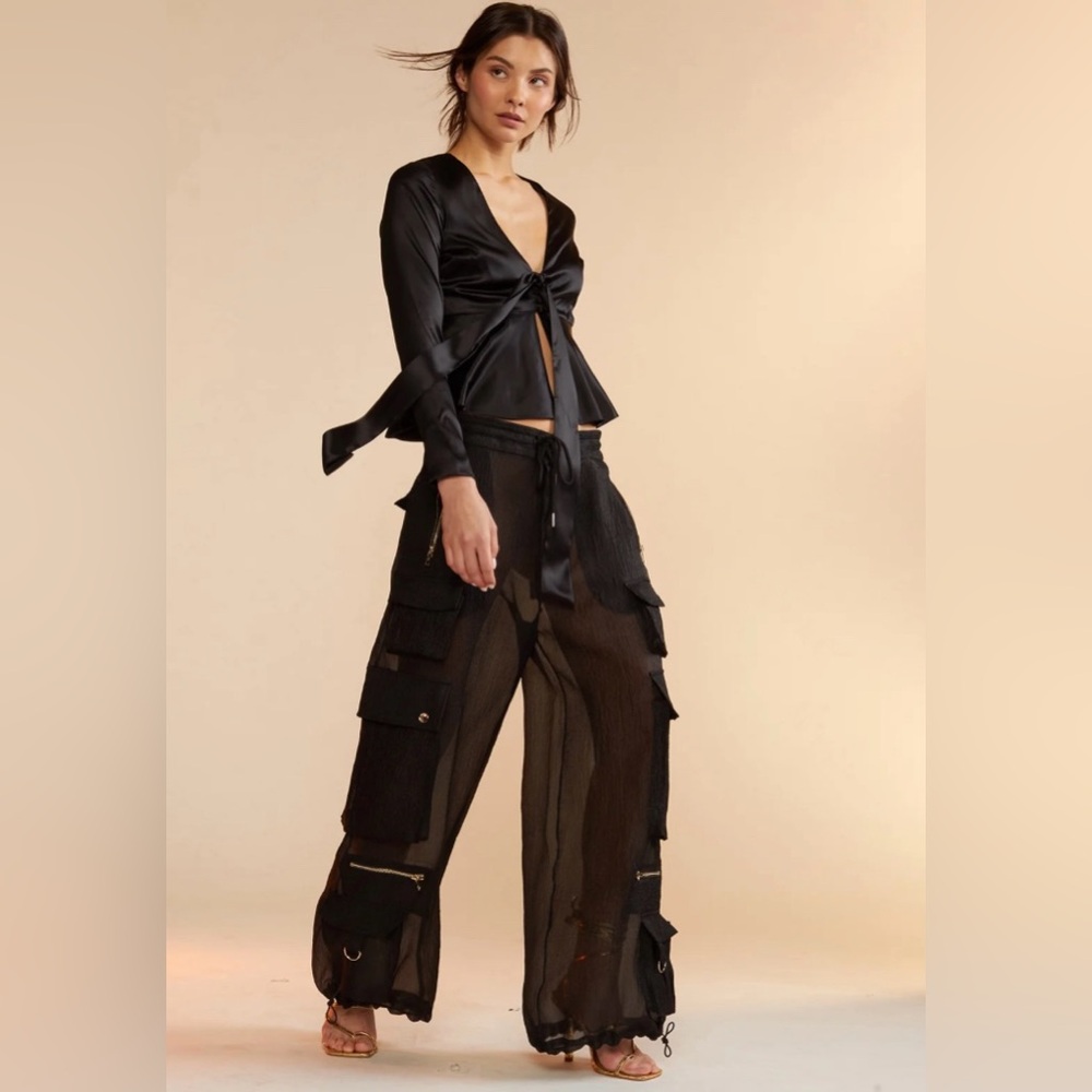 Cynthia Rowley Organza Cargo Pants